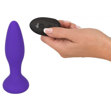 Фиолетовая анальная вибропробка RC Butt Plug - 14,5 см. фото 5