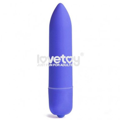 Синяя вибропуля X-Basic Long Bullet 10 speeds - 9 см., фото