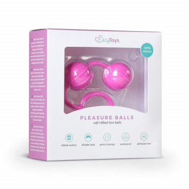 Розовые вагинальные шарики с ребрышками Roze Love Balls фото 2