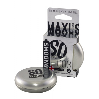 Экстремально тонкие презервативы в железном кейсе MAXUS Extreme Thin - 3 шт. фото 3