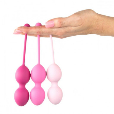 Набор из 3 розовых вагинальных шариков FemmeFit Advanced Pelvic Muscle Training Set, фото