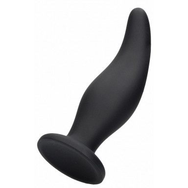 Черная анальная пробка Curve Butt Plug - 11,4 см.