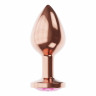 Пробка цвета розового золота с лиловым кристаллом Diamond Quartz Shine S - 7,2 см., фото