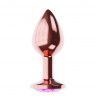 Пробка цвета розового золота с лиловым кристаллом Diamond Quartz Shine L - 8,3 см., фото