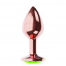 Пробка цвета розового золота с лаймовым кристаллом Diamond Emerald Shine S - 7,2 см., фото