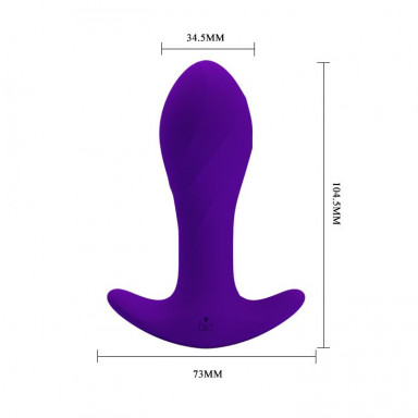 Фиолетовая анальная втулка с вибрацией - 10,5 см. фото 4