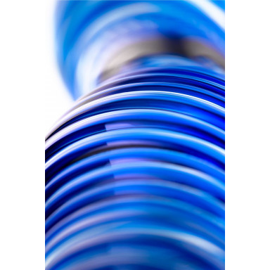 Большая синяя стеклянная пробка для анальной стимуляции - 17 см. фото 4