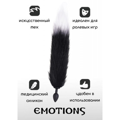 Черная анальная пробка с хвостом Emotions Furry фото 2