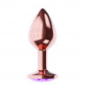 Пробка цвета розового золота с фиолетовым кристаллом Diamond Amethyst Shine L - 8,3 см., фото