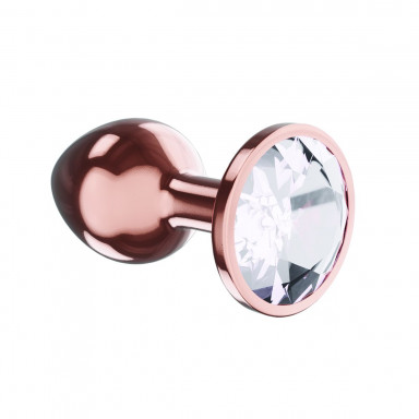 Пробка цвета розового золота с прозрачным кристаллом Diamond Moonstone Shine L - 8,3 см. фото 2