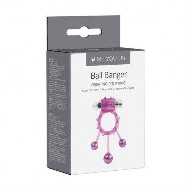 Фиолетовое эрекционное виброкольцо Ball Banger Cock фото 2