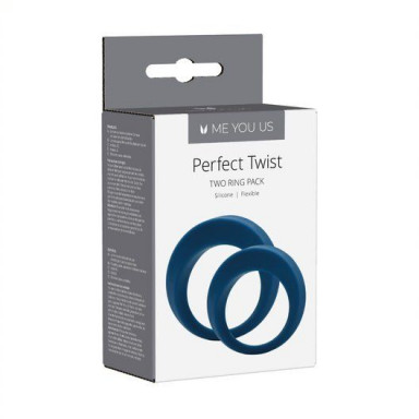 Набор из 2 синих эрекционных колец Perfect Twist Cock Ring Set фото 2