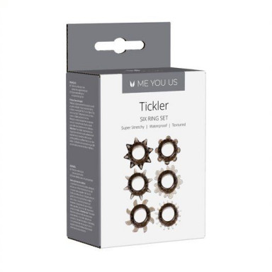 Набор из 6 дымчатых колец Tickler Set Textured Ring фото 2