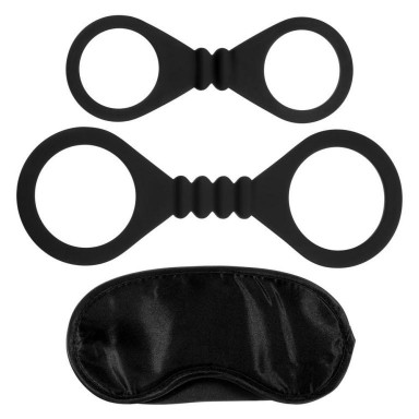 Черный набор для бондажа Bound To Please Blindfold Wrist And Ankle Cuffs, фото