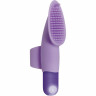 Фиолетовая вибропуля с силиконовой щеточкой для клиторальной стимуляции Fingerific, фото