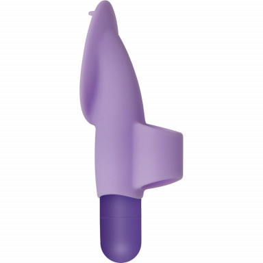 Фиолетовая вибропуля с силиконовой щеточкой для клиторальной стимуляции Fingerific фото 2