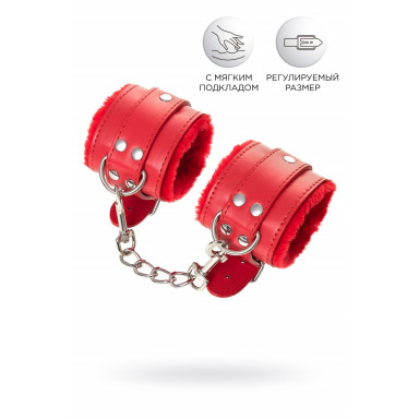 Красные наручники Anonymo из искусственной кожи фото 2