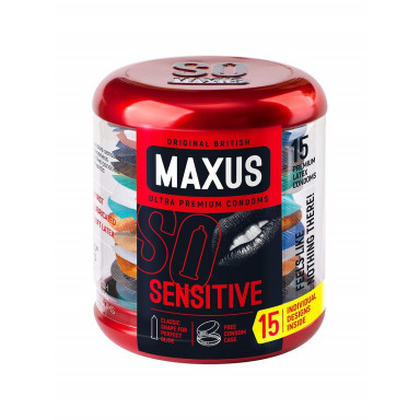Ультратонкие презервативы MAXUS Sensitive - 15 шт., фото