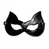 Черная лаковая маска с ушками из эко-кожи, фото