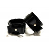 Черные наручники с бантиками из эко-кожи, фото