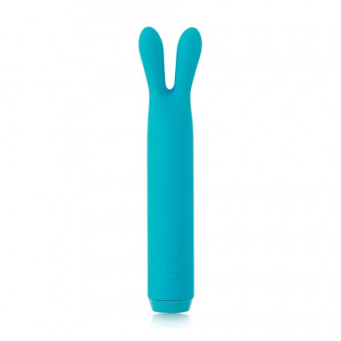 Голубой вибратор с ушками Rabbit Bullet Vibrator - 8,9 см., фото