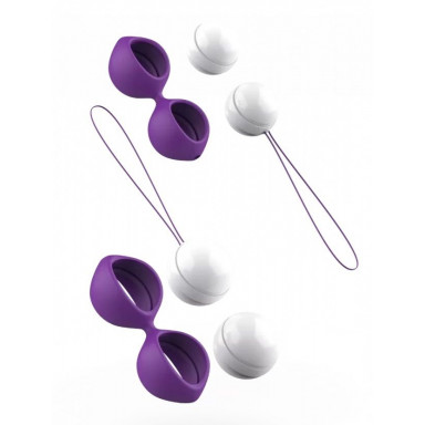 Фиолетово-белые вагинальные шарики Bfit Classic фото 5