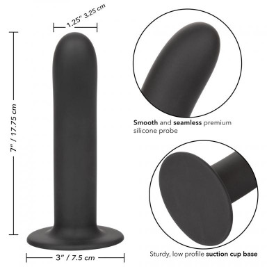 Черный силиконовый анальный стимулятор 7” Smooth Probe - 17,75 см. фото 2
