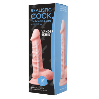 Телесный фаллоимитатор Vander Realistic Cock Bending Ultra Soft Dildo 6.7 - 17,5 см., фото