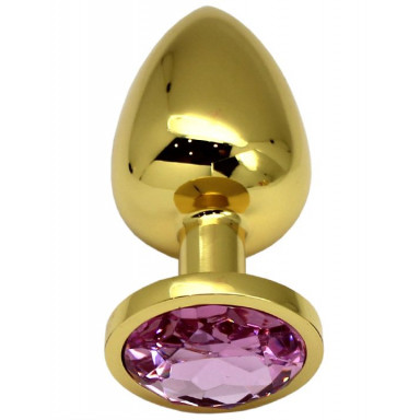 Золотистая пробка с розовым кристаллом - 9 см., фото