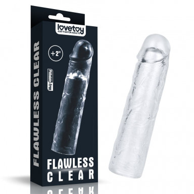 Прозрачная насадка-удлинитель Flawless Clear Penis Sleeve Add 2 - 19 см. фото 2