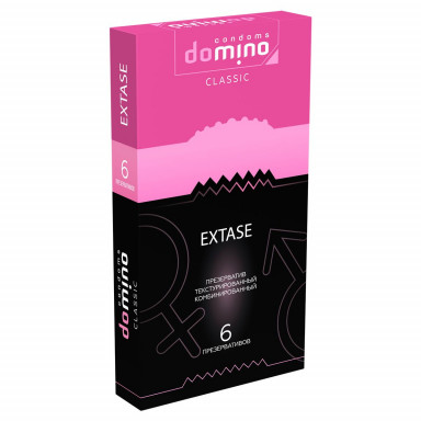 Презервативы с точками и рёбрышками DOMINO Classic Extase - 6 шт., фото