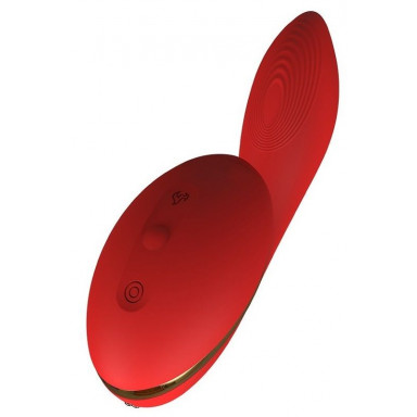 Красный вибромассажер Tina со стимулятором клитора - 17,5 см. фото 4