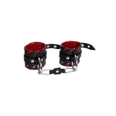 Черные наручники с красной окантовкой фото 4