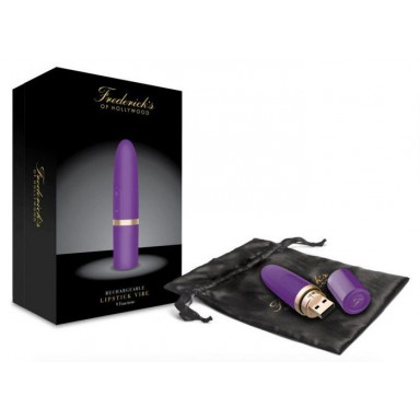 Фиолетовый перезаряжаемый вибростимулятор Lipstick Vibe фото 2