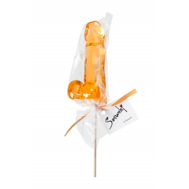 Оранжевый леденец Пенис Amaretto со вкусом амаретто, фото
