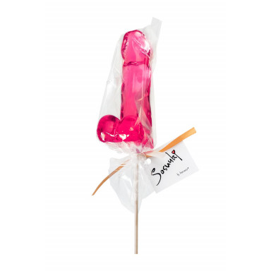 Розовый леденец Пенис Bubble Gum со вкусом бабл-гам, фото