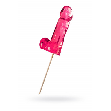 Розовый леденец Пенис Bubble Gum со вкусом бабл-гам фото 3