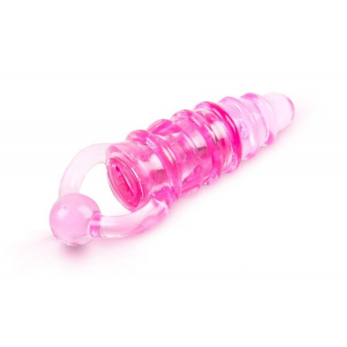 Розовое эрекционное кольцо с удлиненным клиторальным стимулятором, фото