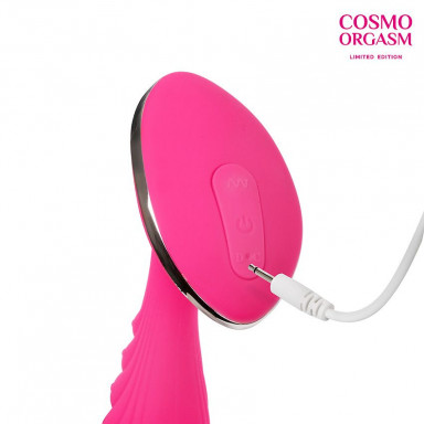Розовый фигурный вибростимулятор для G-массажа - 16 см. фото 5