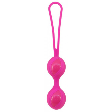 Розовые силиконовые вагинальные шарики с петелькой, фото