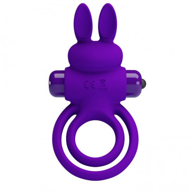 Фиолетовое эрекционное кольцо с вибростимуляцией клитора Vibrant Penis Ring III, фото