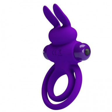 Фиолетовое эрекционное кольцо с вибростимуляцией клитора Vibrant Penis Ring III фото 3
