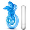 Голубое эрекционное виброкольцо 10 Function Vibrating Tongue Ring, фото