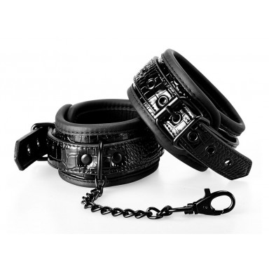 Черные наручники с цепочкой