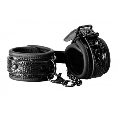 Черные наручники с цепочкой фото 2