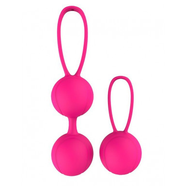 Набор розовых вагинальных шариков PLEASURE BALLS EGGS DUO BALL SET, фото