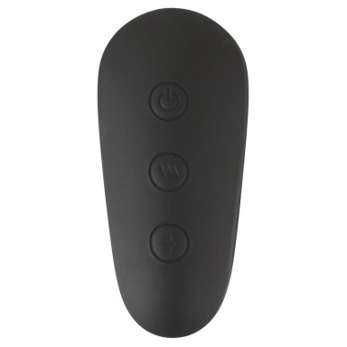 Черная анальная втулка с вибрацией и электростимуляцией Vibrating E-Stim Butt Plug - 9,2 см. фото 4