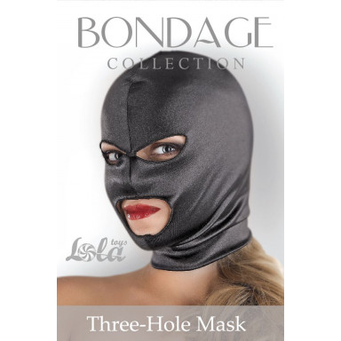 Чёрная маска-шлем Three-Hole Mask с вырезами для глаз и рта, фото