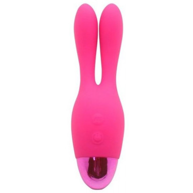 Розовый вибратор INDULGENCE Rechargeable Dream Bunny - 15 см., фото