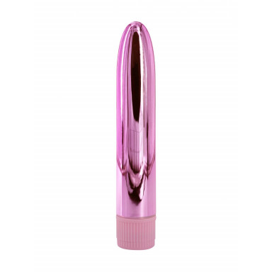 Розовый глянцевый пластиковый вибратор - 14 см. фото 2